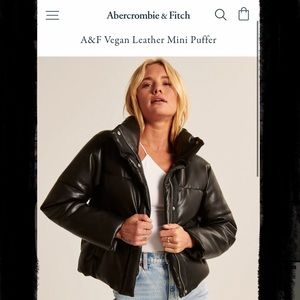 A&F Vegan Leather Mini Puffer